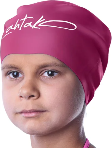 Vista 9 de Kids Swim Cap for Long Hair - Comfortable Fit Silicone Swimming Hat for Girls & Boys with Curly Hair, Braids, or Dreadlocks - Durable & Easy to Wear