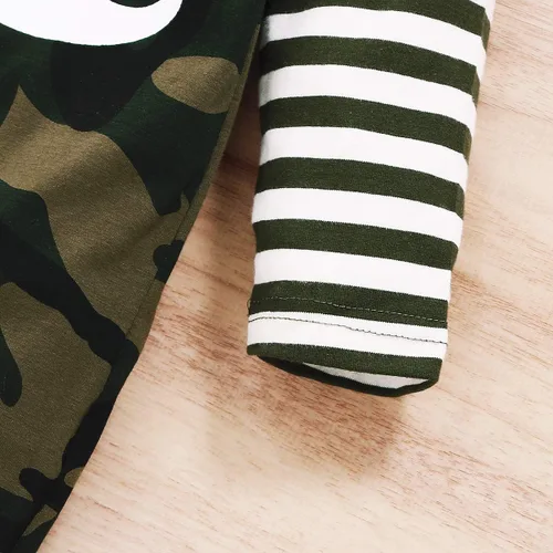 Vista 7 de Conjunto de ropa de camuflaje de manga larga para bebés recién nacidos