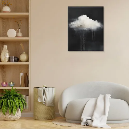 Vista 4 de Dark Moody Cloud - Lienzo decorativo para pared, diseño de nubes góticas abstractas, para decoración de pared para el hogar, dormitorio, sala