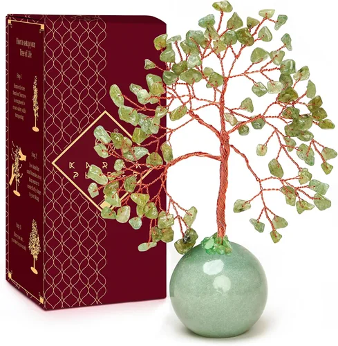 Vista 16 de Árbol de la vida de cristal para decoración del hogar y la oficina, regalos para mujeres, piedras curativas de amazonita de chakra, árbol bonsái