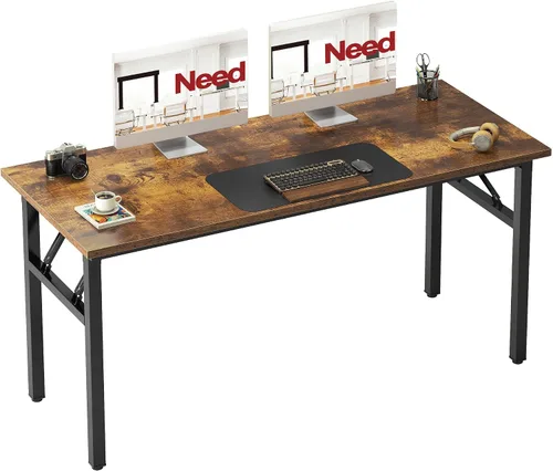 Vista 29 de Need - Escritorio plegable de 31 1/2" sin ensamblaje, mesa pequeña para computadora, escritorio robusto y resistente para espacios pequeños, marco
