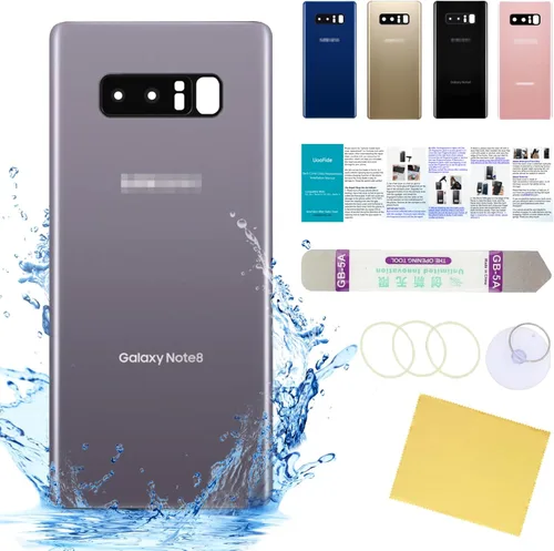 Vista 96 de Compatible con Samsung Galaxy Note 8 - Carcasa trasera de repuesto de cristal de 6.3 pulgadas, SM-N950, todos los portadores con manual de Negro