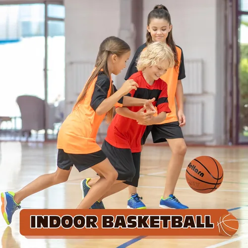 Vista 6 de Wettarn Rubber Training Basketball with Pump Street Ball Made for Teens Adults Indoor and Outdoor Game Gym Training Competition Basketball