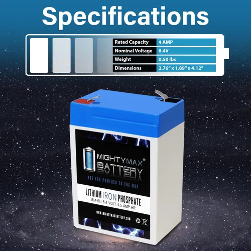 Vista 3 de Mighty Max Battery Batería de repuesto de litio de 6V 4.5AH compatible con ExpertPower EXP645