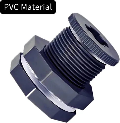 Vista 7 de 10 conectores de mamparo de PVC de 3/4 pulgadas, conector de agua de doble rosca, adaptador de mamparo con enchufes para barriles de lluvia