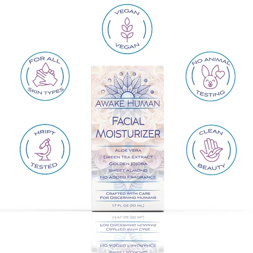 Vista 8 de Hidratante facial natural para piel seca y sensible - Crema facial natural orgánica - Aloe facial y té verde hidratante libre de crueldad animal
