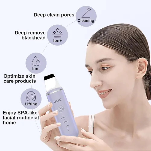 Vista 2 de GUGUG - Espátula para la piel, espátula facial, limpiador de poros, herramientas removedoras de puntos negros para limpieza profunda facial - 4