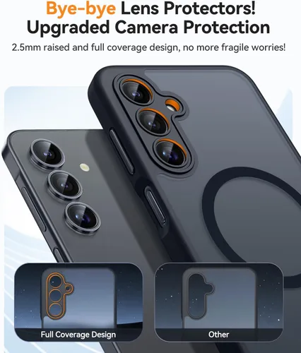 Vista 3 de CANSHN Funda diseñada para Samsung Galaxy A16-5G [protección completa de la cámara] [compatible con Magsafe] funda protectora trasera translúcida