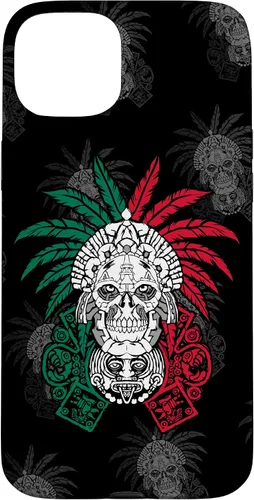 Vista 9 de Aztec Warrior Skull - Funda para iPhone 17, diseño de antepasados mexicanos