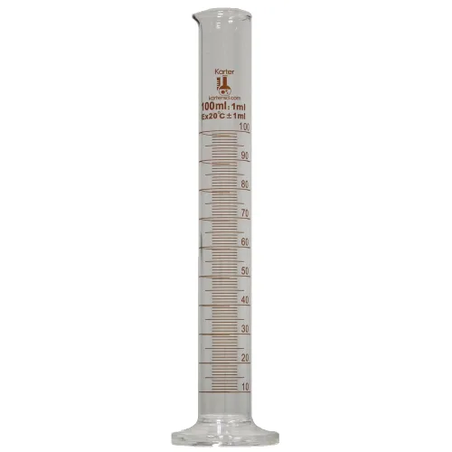 Vista 4 de Karter Scientific 412B3, cilindro graduado de 0.3 fl oz, base redonda, vidrio de borosilicato 3.3 (individual)