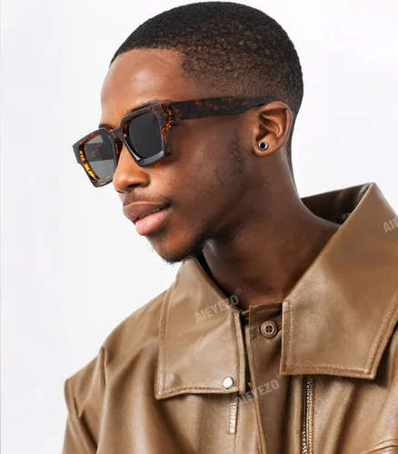 Vista 85 de AIEYEZO Gafas de sol cuadradas para mujeres y hombres, gafas de sol cuadradas con montura gruesa, estilo de diseñador simple