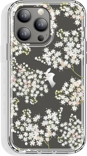 Vista 49 de GYZYA Funda transparente para iPhone 14 y iPhone 13 de 6.1 pulgadas con diseño de patrón, funda protectora delgada de TPU + parachoques a prueba