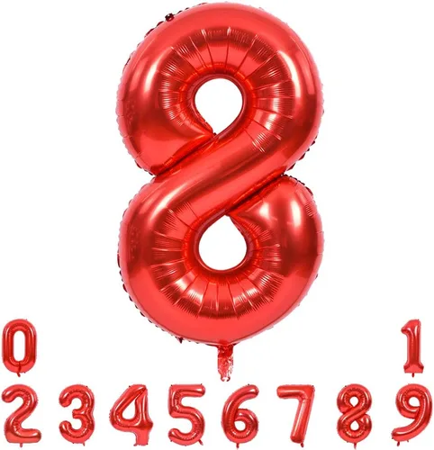 Vista 44 de Toniful - Globos de helio grandes de números del 0 al 9 de 40 pulgadas, color negro, globos digitales de número 0, globos de papel de aluminio