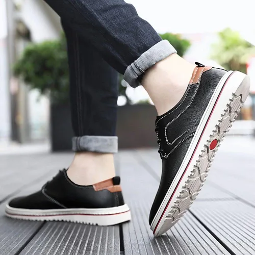 Vista 6 de Zapatos Oxford de vestir casuales para hombre, zapatos de negocios de moda, pies anchos, zapatos con cordones para negocios, oficina, boda