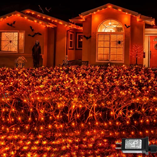 Vista 8 de 360 luces LED de red azul y blanco