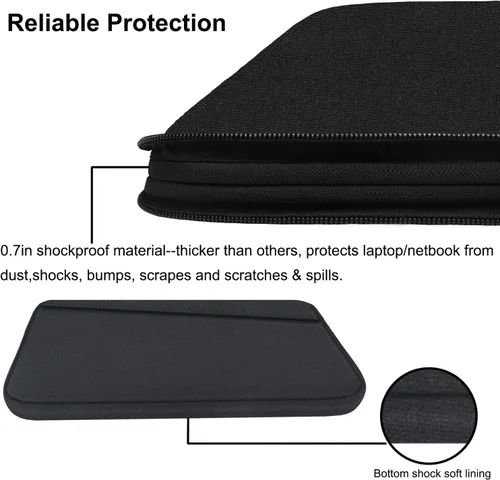 Vista 4 de Funda para portátil de 13.3 pulgadas, bolsa de transporte para computadora portátil de 14 pulgadas resistente, funda protectora compatible
