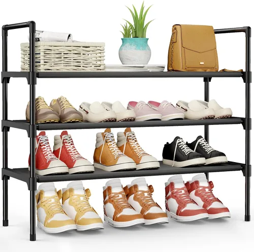 Vista 4 de Kitsure Zapatero – Organizador de zapatos de 2 niveles, zapatero para armario, entrada, dormitorio, estante de almacenamiento de fácil montaje