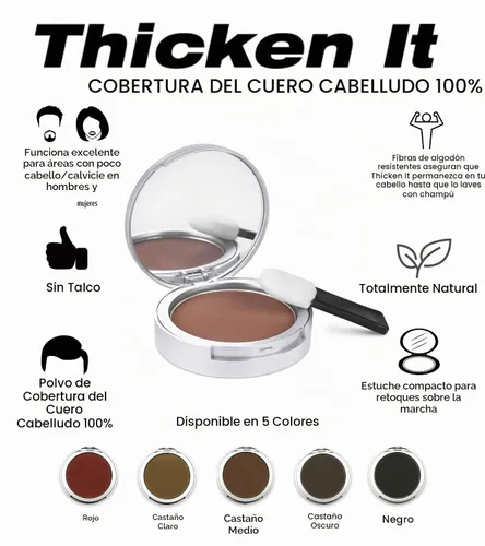Vista 7 de Polvos para el cabello sin talco, 0.32 oz. Corrector de pérdida de cabello resistente al agua. Naturalmente más grueso que las fibras capilares