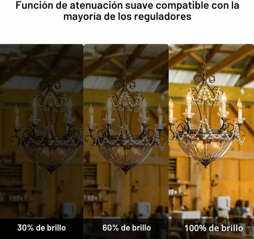 Vista 6 de SCOMX E12 Edison - Lámpara incandescente de energía equivalente vintage de 40 W, 110-130 V, bombilla de punta de llama doblada de 280 lúmenes