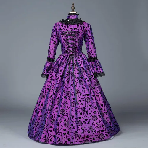 Vista 9 de CountryWomen Vestido de baile rococó para mujer del siglo XVIII, vestido largo gótico victoriano, vestido de baile de máscaras, vestidos temáticos