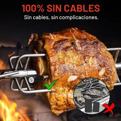 Vista 3 de ThermoPro TempSpike - Termómetro inalámbrico digital para carne de 500 pies, termómetro de carne Bluetooth inalámbrico para res, cordero, pollo