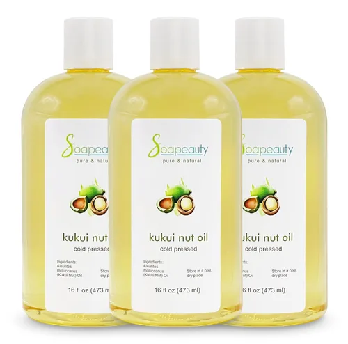 Vista 7 de Soapeauty Aceite de nuez Kukui 100% puro y natural prensado en frío Aceite hidratante para la piel, el cabello y la fabricación de jabón 2
