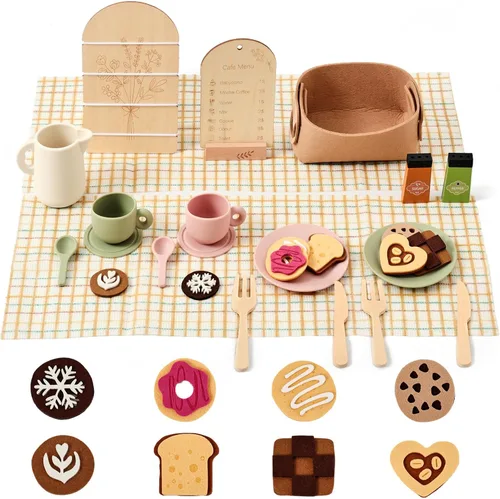 Vista 8 de Encantador Juego de Fiesta de Té de Madera - Tetera de Silicona, Tazas y Cuchara Recolectora - Perfecto para Fiestas de Té de Niñas Pequeñas y Juego