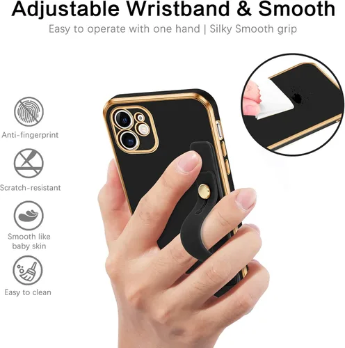 Vista 3 de VENINGO Funda para iPhone 11, fundas para iPhone 11, TPU suave de ajuste delgado, con pulsera ajustable, resistente a los arañazos, a prueba
