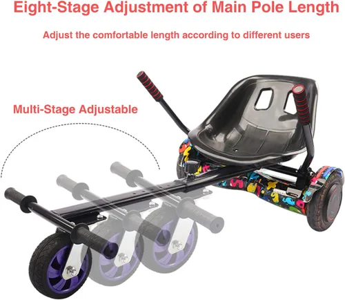 Vista 4 de Hoverkart - Accesorio de asiento para aeropatineta, marco ajustable de doble asiento, convierte tu scooter de equilibrio en Go Kart, se adapta a