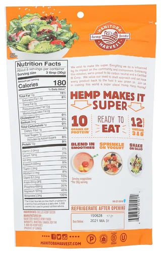 Vista 2 de Manitoba Harvest Semillas de cáñamo sin cáscara, 8 oz