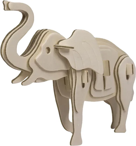 Vista 18 de Rompecabezas de madera Eco 3D de Deluxebase. Kit de manualidades de rompecabezas 3D con temática animal. Juguetes de animales de safari de madera