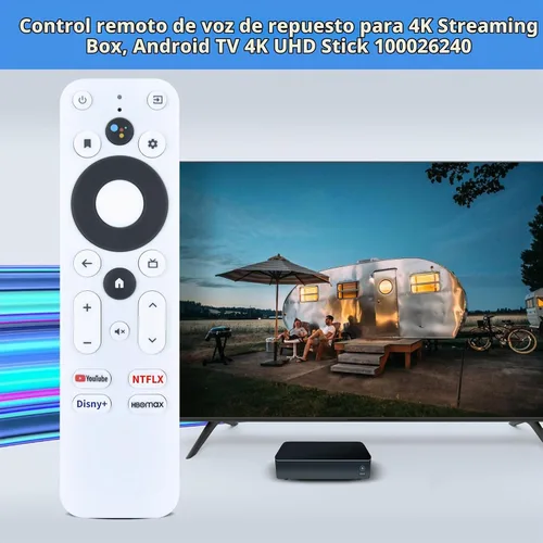 Vista 2 de Nueva voz de repuesto para control remoto Onn TV, compatible con Onn Google 4K Streaming Box, para Android TV 4K UHD Stick 100026240 (no para 4k Pro)