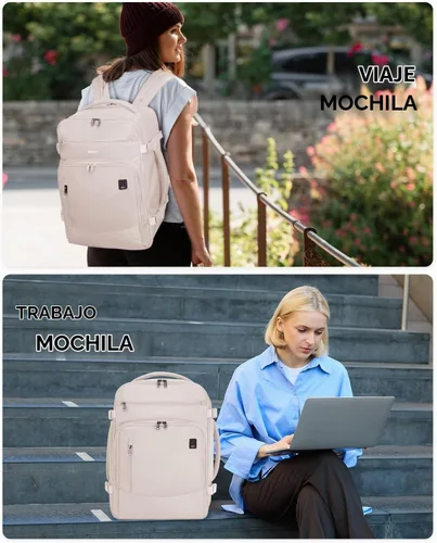 Vista 9 de ECOHUB Mochila de Viaje Mochila de Equipaje de Mano Beige