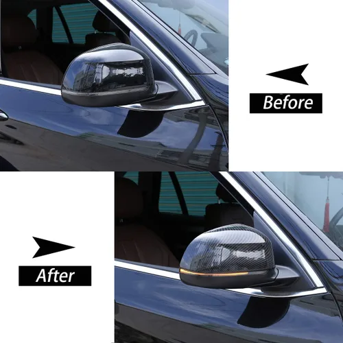 Vista 2 de Cubierta de tapa de espejo retrovisor exterior ABS para BMW X5 F15 G05 2014-2019, X7 G07 2019 (negro)