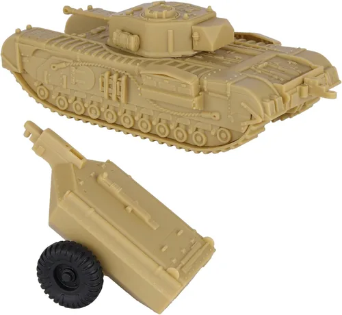 Vista 5 de BMC CTS WW2 British Churchill Tanque de cocodrilo - Tan 1:38 plástico Reino Unido Ejército Vehículo Bronceado