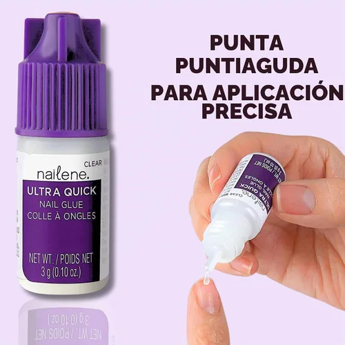 Vista 3 de Pegamento de uñas Nailene Ultra Quick, 0.10 onzas, paquete de de 1