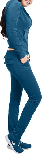 Vista 2 de NE People - Conjunto para mujer, casual, de terciopelo con cremallera, talla S-3XL