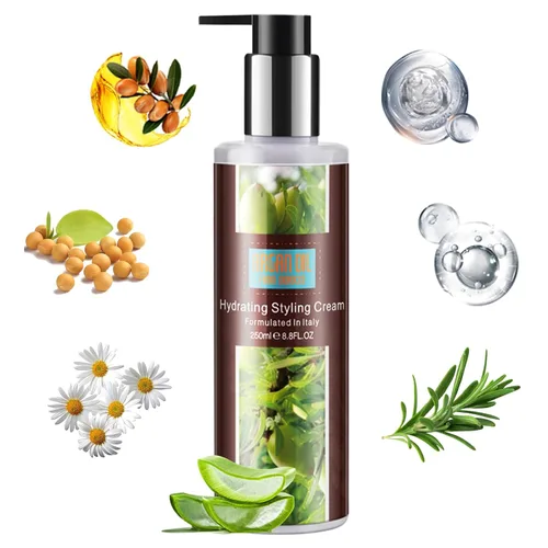 Vista 4 de NUSPA NUSPA Crema hidratante de aceite de argán, restaura y fortalece el acondicionador sin enjuague para el tratamiento del cabello rizado