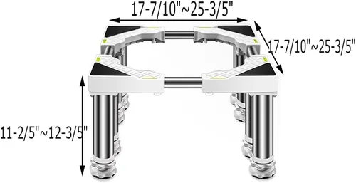 Vista 3 de Base antideslizante para lavadora, soporte para nevera, base ajustable multifuncional para lavadora y secadora, soporte de pedestal