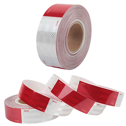 Vista 6 de Rollo de cinta de seguridad reflectante impermeable de 2" x 150 pies de largo, amarillo y negro, DOT C2, tiras reflectoras de seguridad