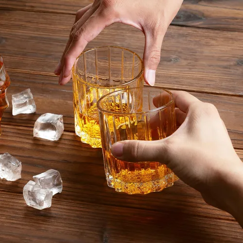 Vista 5 de Juego de 2 vasos de whisky de 11 onzas, vaso de bourbon, vasos de rocas Vasos antiguos, juegos de vasos de whisky para bourbon, whisky, coñac