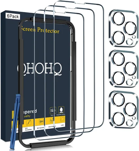 Vista 10 de [Instalación automática en 1 segundo] QHOHQ 3 protectores de pantalla de privacidad para iPhone 17 Pro [6.3 pulgadas] + 1 juego de protector