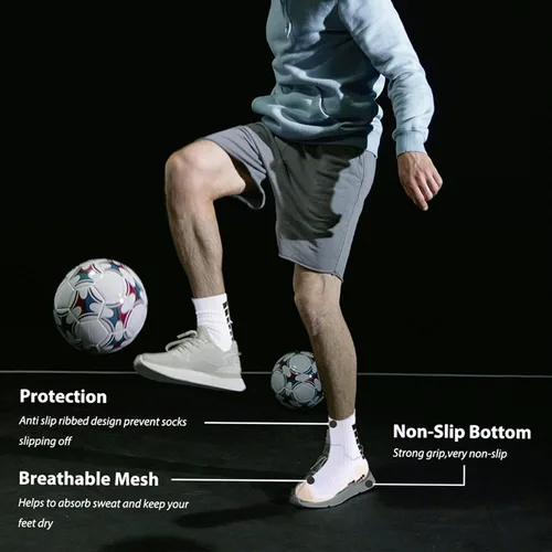 Vista 5 de Calcetines de agarre para hombre, calcetines de entrenamiento de fútbol atlético, calcetines de agarre para hombre para hockey y fútbol