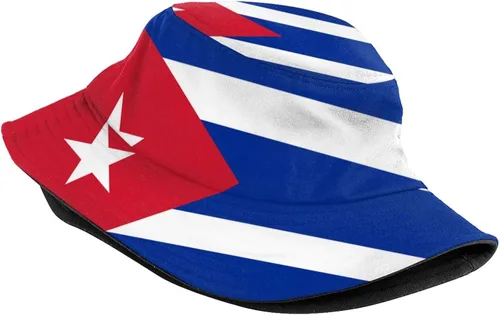 Vista 2 de Lindos sombreros de pescador de bandera plegable patriótico a la moda, gorra de pescador para viajes de verano al aire libre para adultos, mujeres