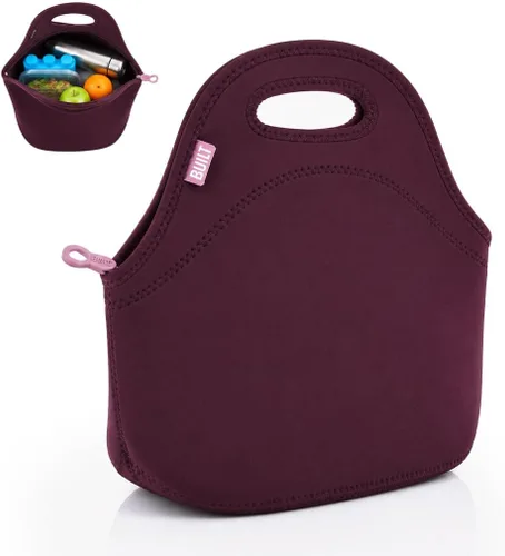 Vista 15 de BUILT Gourmet Getaway Bolsa Tote de Almuerzo de Neopreno Suave Ligera, Aislada y Reutilizable, Talla Única, Negro