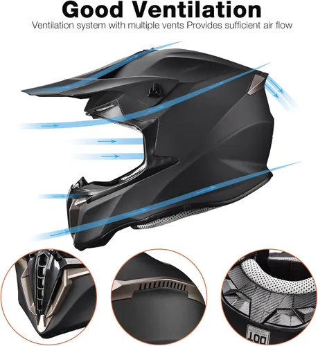 Vista 4 de AHR Adult Offroad Dirt Bike Helmet Motocross ATV Dirtbike Outdoor BMX MX Full Face Motorcycle Helmet DOT Approved