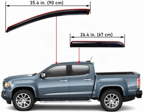 Vista 3 de Lightronic Visera de ventana de ventilación automática con clip extra duradera, compatible con Chevrolet Colorado y GMC Canyon 2015-2022, cabina