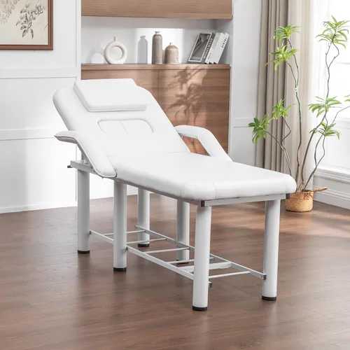 Vista 8 de Hohuqeri Mesa de masaje eléctrica profesional con control remoto, respaldo ajustable, cama médica para spa y depilación, silla de belleza de tatuaje