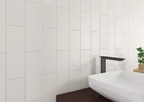 Vista 5 de MSI Urbano Crema 3D Mix - Azulejos de metro de cerámica brillante de 4 x 12 pulgadas para baño, cocina y pared decorativa