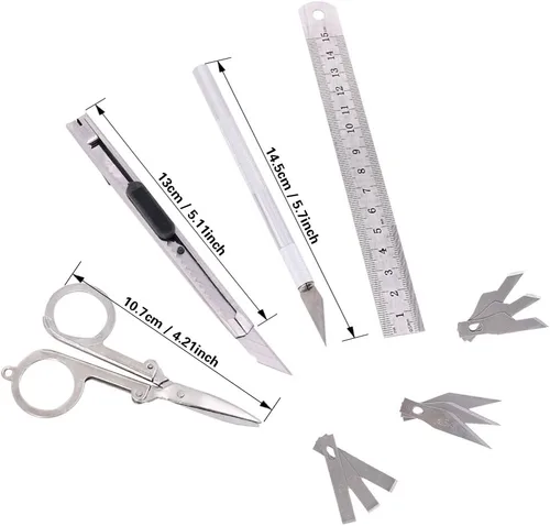 Vista 4 de Swpeet Kit profesional de 43 piezas compatible con Gundam Modeler Herramientas básicas, kit compatible con Gundam Modelo Kit de herramientas